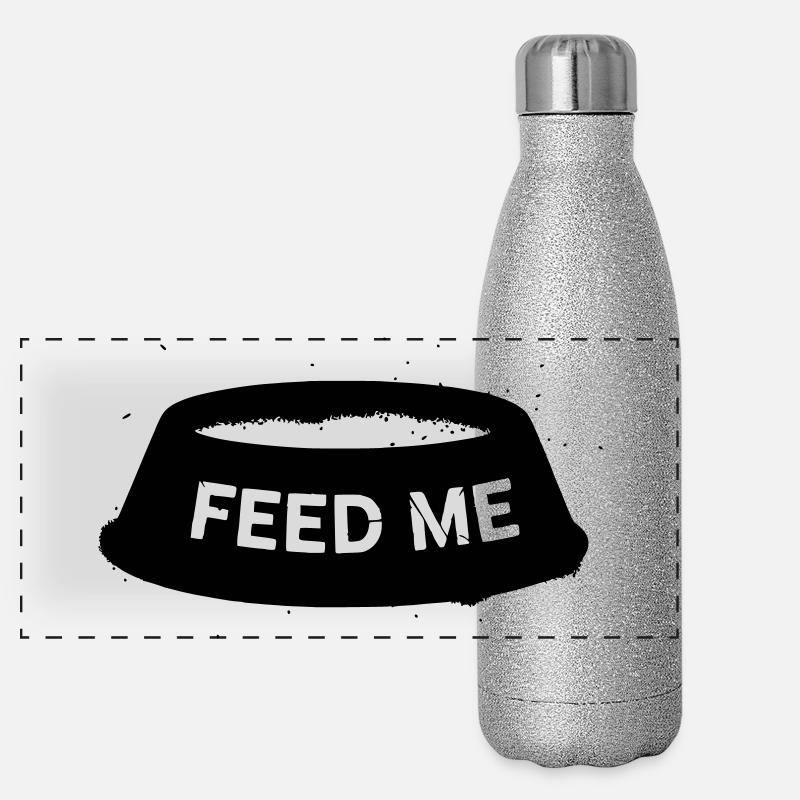 Hundenapf Feed Me Spruch Panorama Glitzer Isolierflasche 500 ml