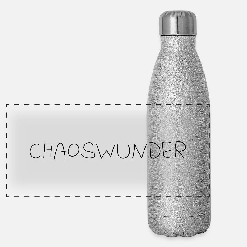 Chaoswunder - Panorama Glitzer Isolierflasche 500 ml - Silber Glitzer