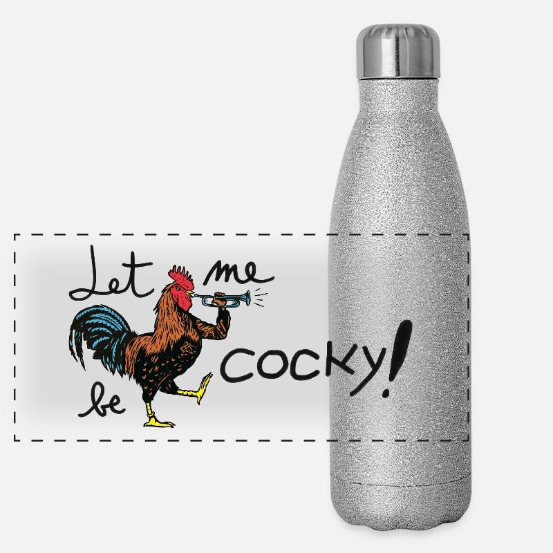Cocoricoooooooooooooo ! Gourde isotherme panoramique pailletée 500 ml
