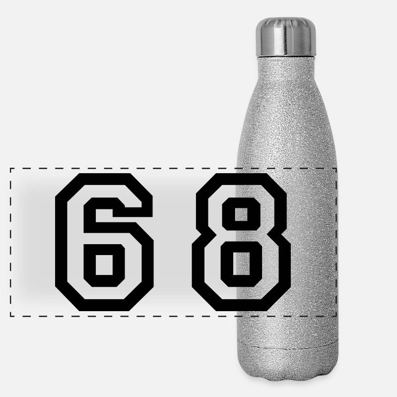 Number - 68 - Sixty Eight Panoramic Glitter Thermal Bottle 500 ml