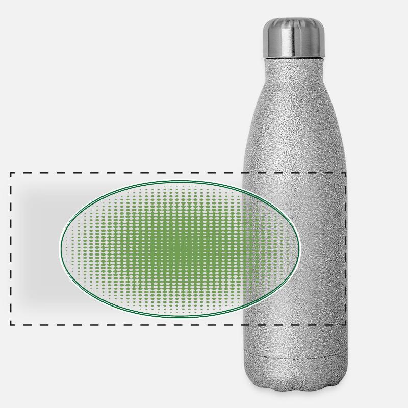 Points verts ovales, avec cadre Gourde isotherme panoramique pailletée 500 ml