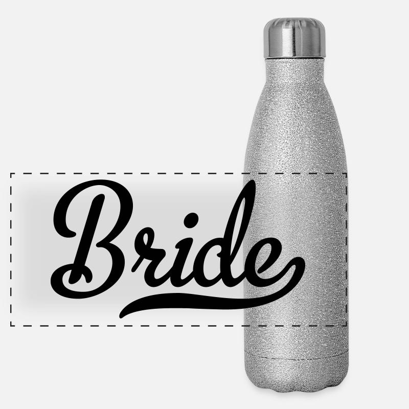 Mariée - Gourde isotherme panoramique pailletée 500 ml - paillettes argentées