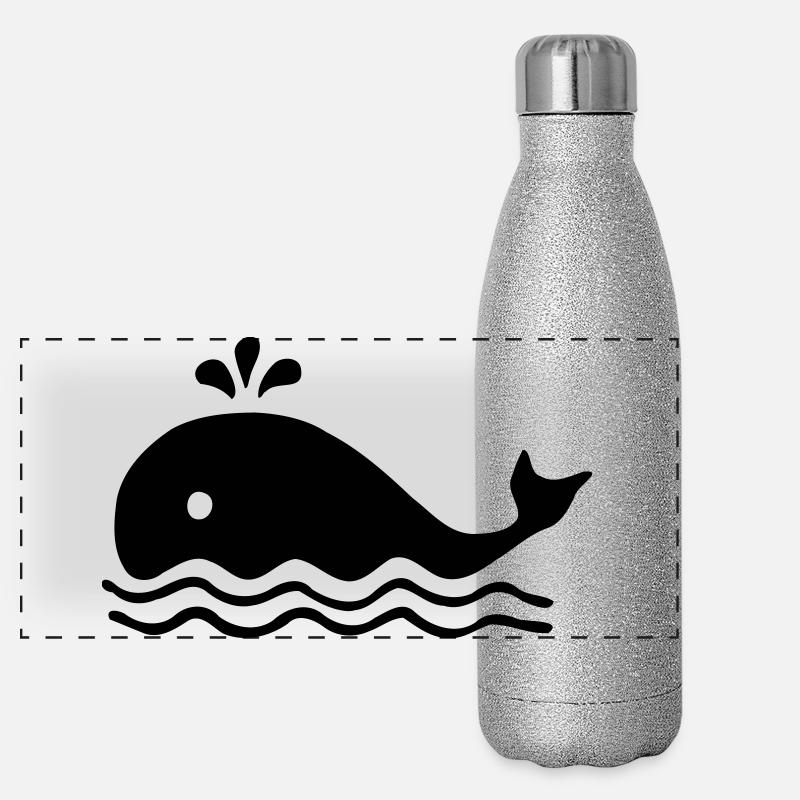 Walfisch Wal Wale Panorama Glitzer Isolierflasche 500 ml