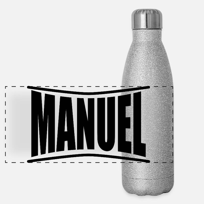 Manuel T-Shirt T-Shirt Geschenkidee Panorama Glitzer Isolierflasche 500 ml
