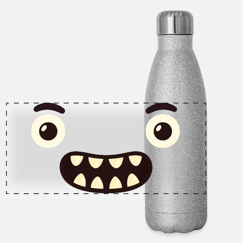 Visage de monstre Gourde isotherme panoramique pailletée 500 ml