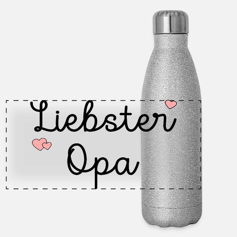 Großvater Liebster Opa Panorama Glitzer Isolierflasche 500 ml