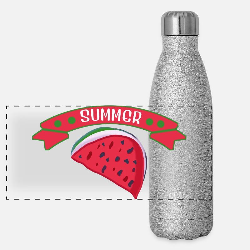 Wassermelone Sommer Panorama Glitzer Isolierflasche 500 ml