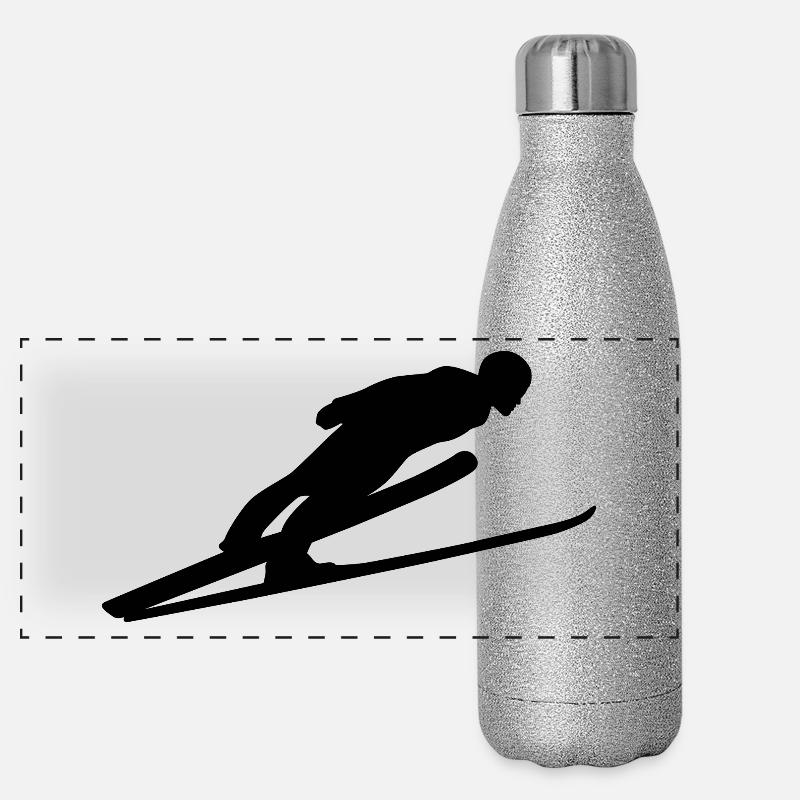 Ski Weitsprung Skiflug Skispringen Skiweitflug Panorama Glitzer Isolierflasche 500 ml