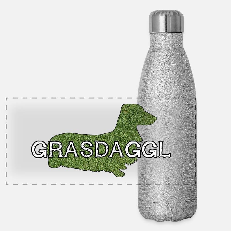 Grasdaggl typisch schwäbisches Schempfword Panorama Glitzer Isolierflasche 500 ml