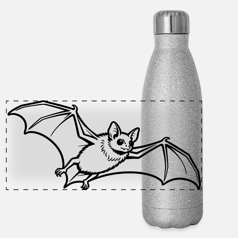 Fledermaus Panorama Glitzer Isolierflasche 500 ml