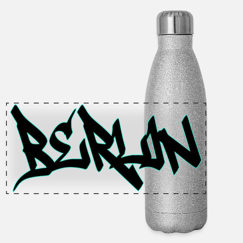 Neon Graffiti Schriftzug Panorama Glitzer Isolierflasche 500 ml