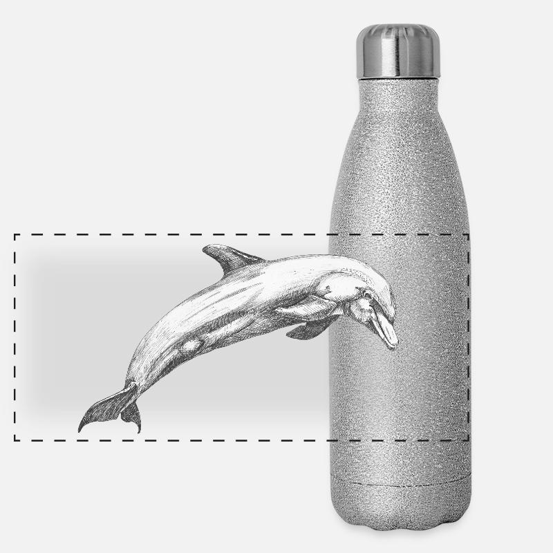 Delfin Dolphin Panorama Glitzer Isolierflasche 500 ml