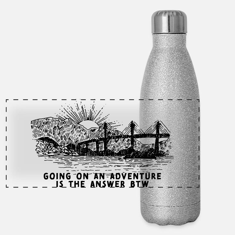 L’AVENTURE EST LA RÉPONSE Gourde isotherme panoramique pailletée 500 ml