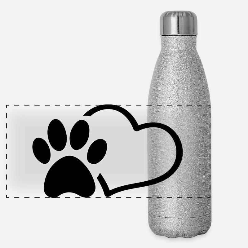 Pfote Herz Panorama Glitzer Isolierflasche 500 ml