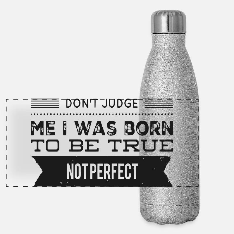 Born To Be True Quote Panoramic Glitter Thermal Bottle 500 ml