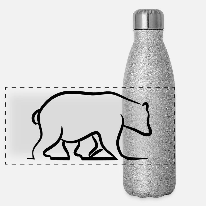 Ours brun - Grizzly Gourde isotherme panoramique pailletée 500 ml