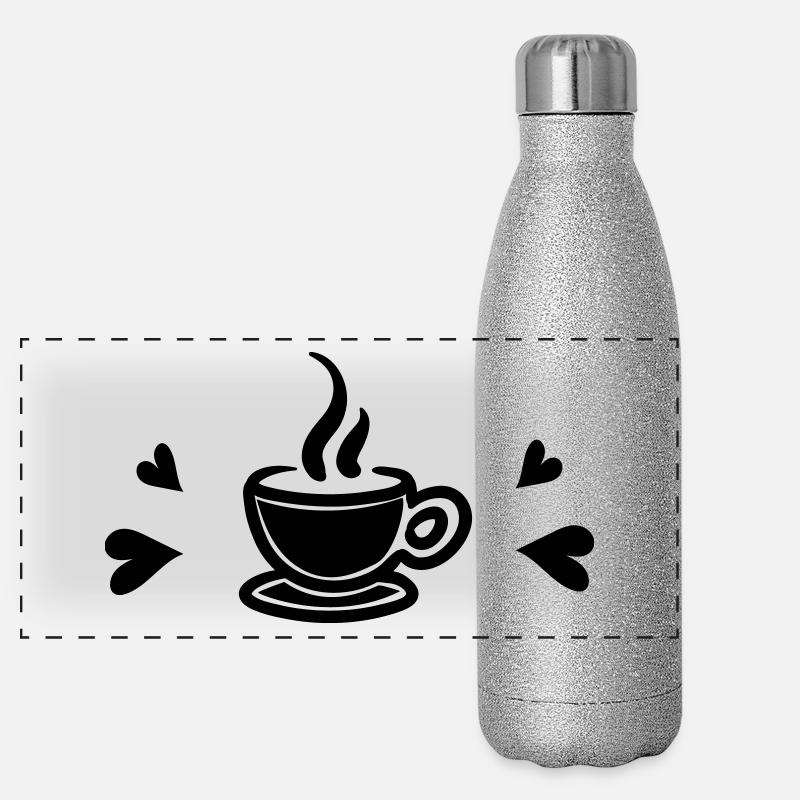 I love Coffee Panorama Glitzer Isolierflasche 500 ml