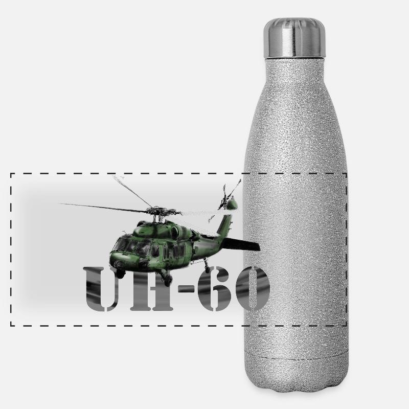 helicopter UH-60 Gourde isotherme panoramique pailletée 500 ml