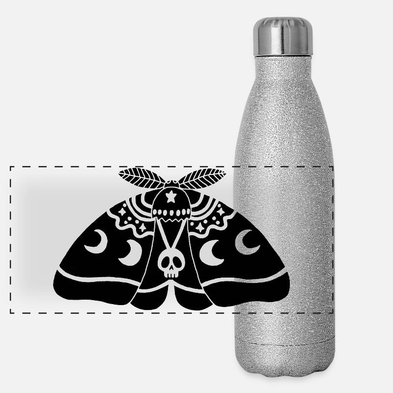 Black moth Panoramic Glitter Thermal Bottle 500 ml