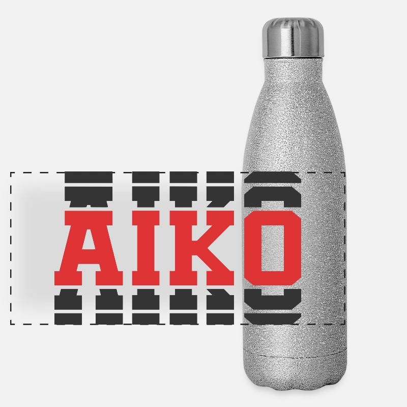 Aiko t-shirt gift idea stacked text Panoramic Glitter Thermal Bottle 500 ml