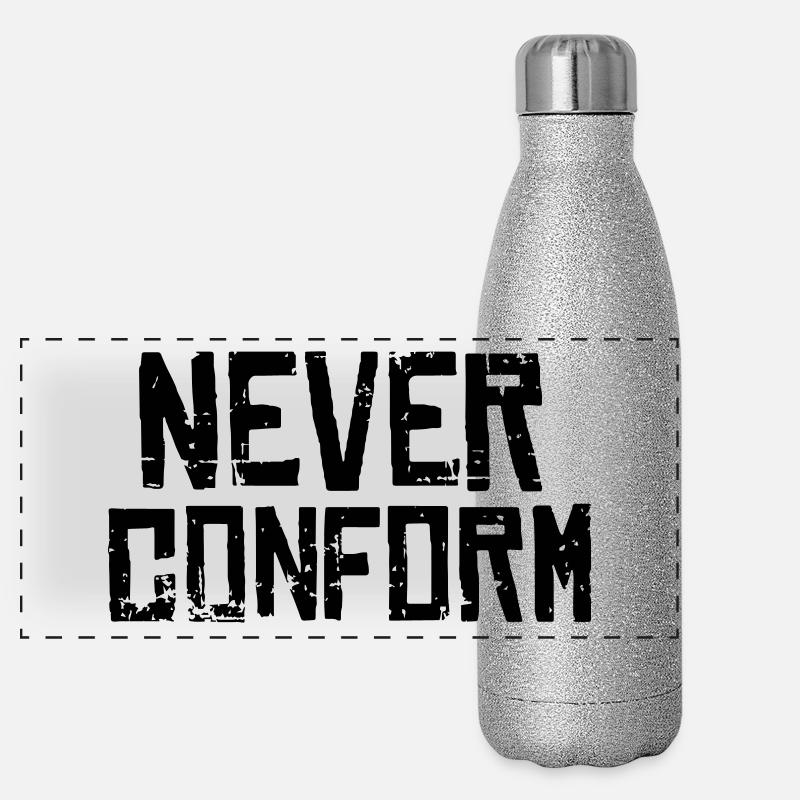 Never Conform - Keine Konformität! Panorama Glitzer Isolierflasche 500 ml