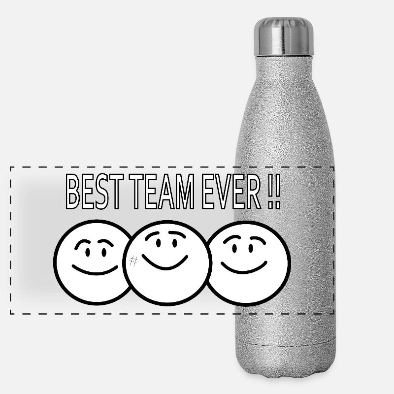 best team ever !! Panorama Glitzer Isolierflasche 500 ml