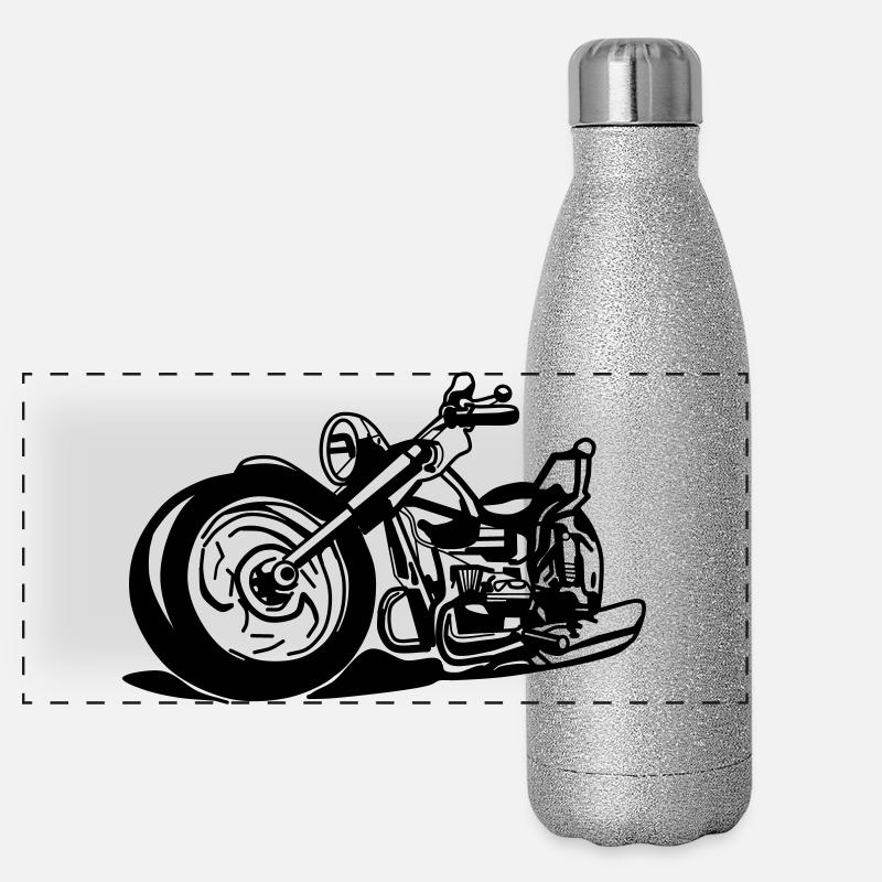 Chopper / moto Gourde isotherme panoramique pailletée 500 ml