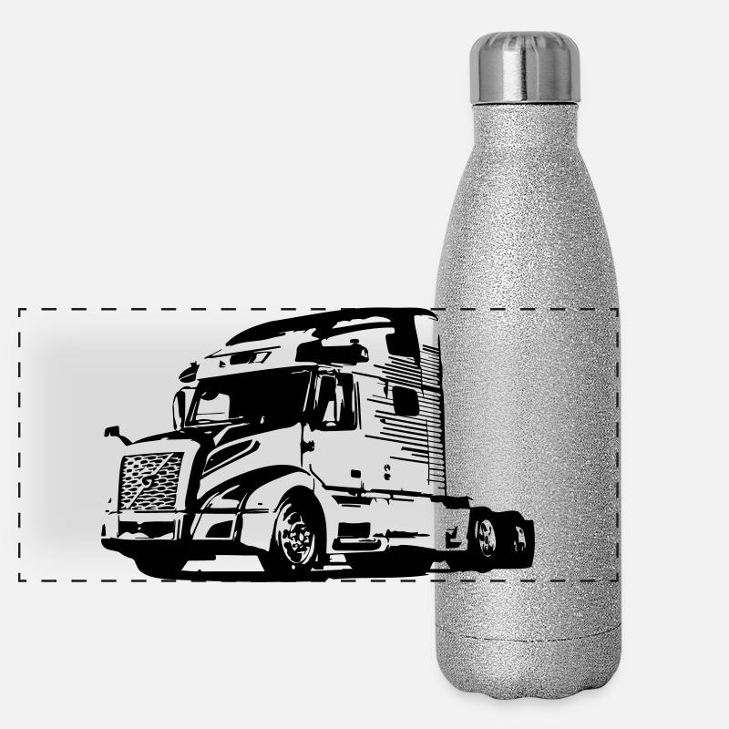 Trucker LKW US Panorama Glitzer Isolierflasche 500 ml