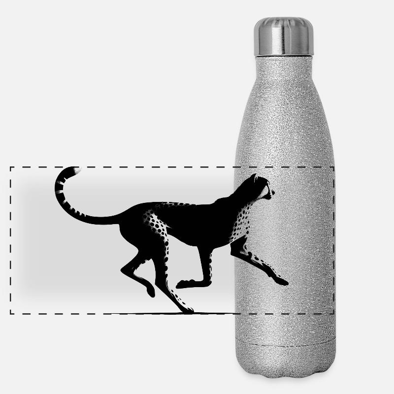 Gepard Panorama Glitzer Isolierflasche 500 ml