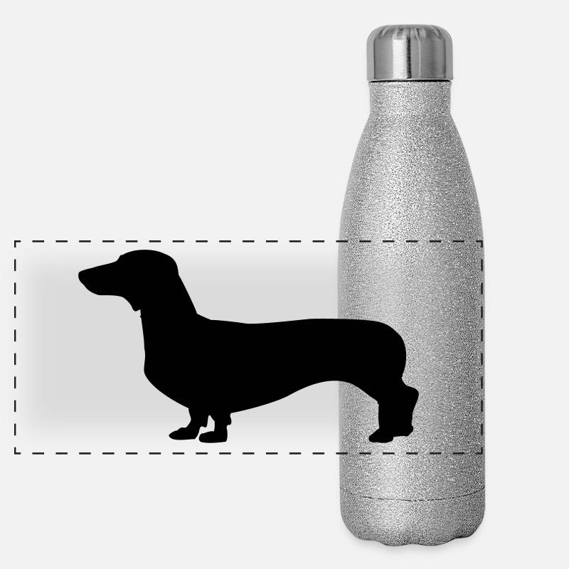 Dog - Dachshund Panoramic Glitter Thermal Bottle 500 ml