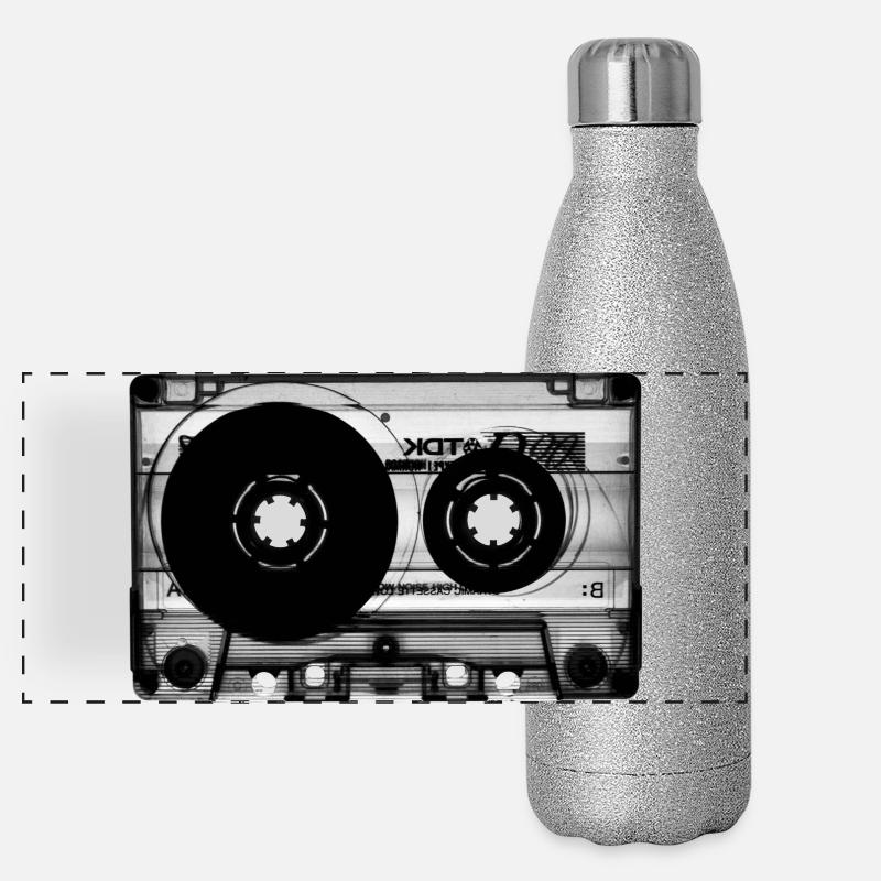 Cassette Audio Vintage Design Panoramic Glitter Thermal Bottle 500 ml