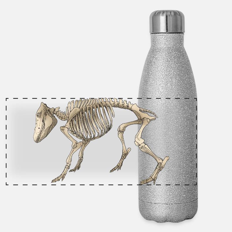 Illustration Boar Skeleton Panorama Glitzer Isolierflasche 500 ml