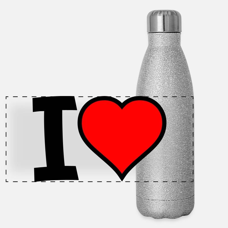 I Heart Panorama Glitzer Isolierflasche 500 ml