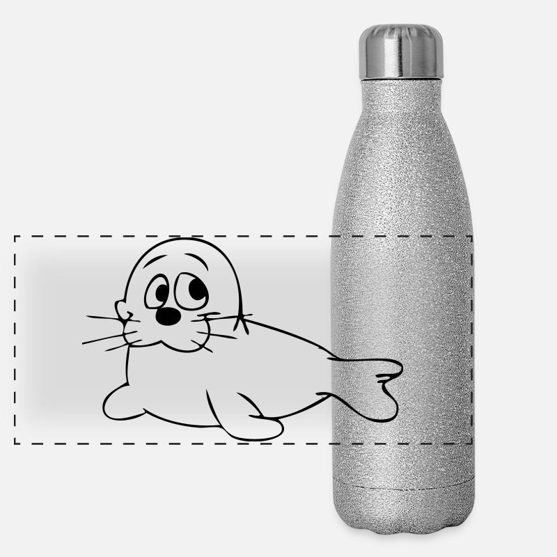 Seehund Panorama Glitzer Isolierflasche 500 ml