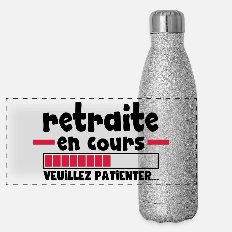 retraite en cours,retraitée,retraité,vintage Gourde isotherme panoramique pailletée 500 ml