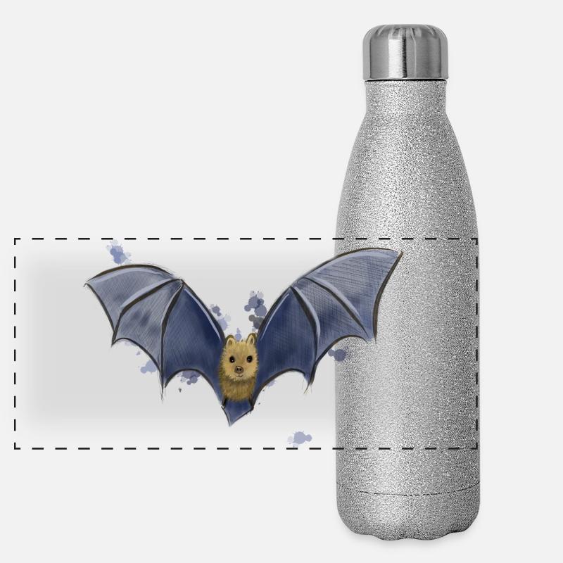 Fledermaus Panorama Glitzer Isolierflasche 500 ml
