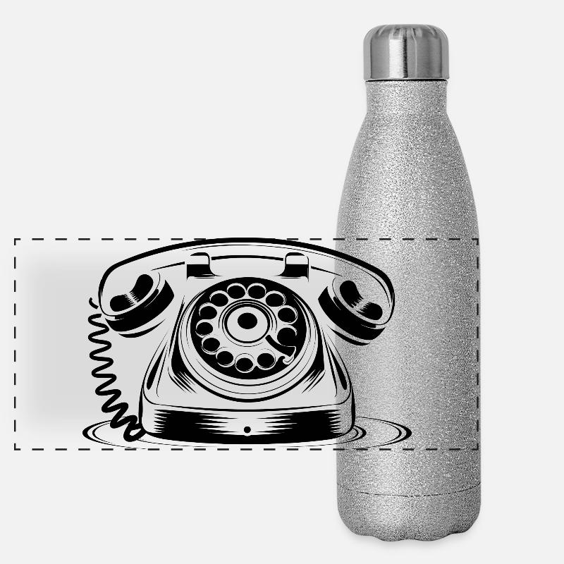 Dessin de téléphone à l’ancienne Gourde isotherme panoramique pailletée 500 ml