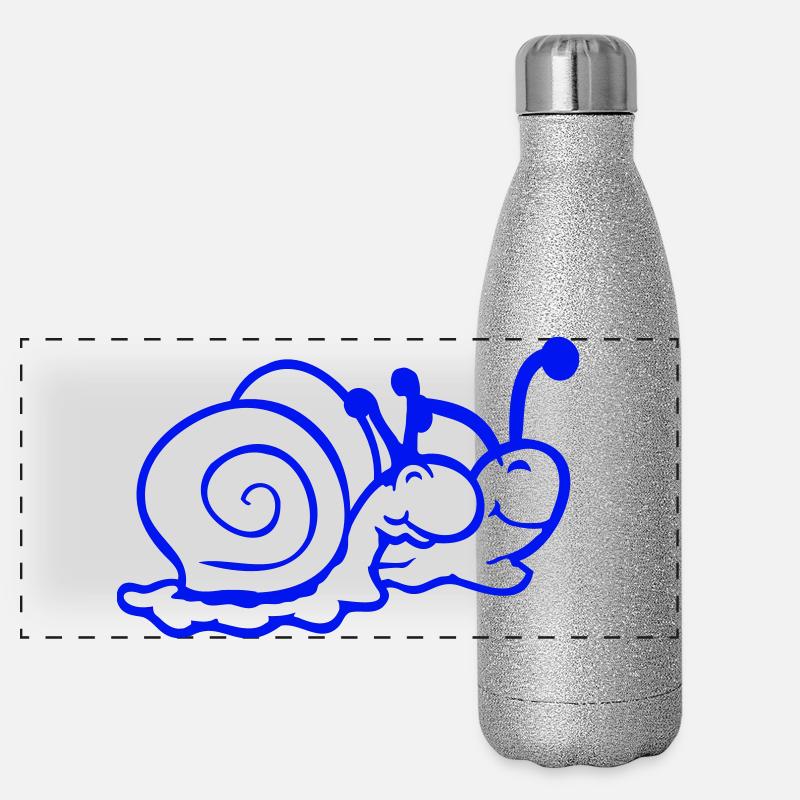 2 Snail Shell Snails Team In Love Friends Panoramic Glitter Thermal Bottle 500 ml