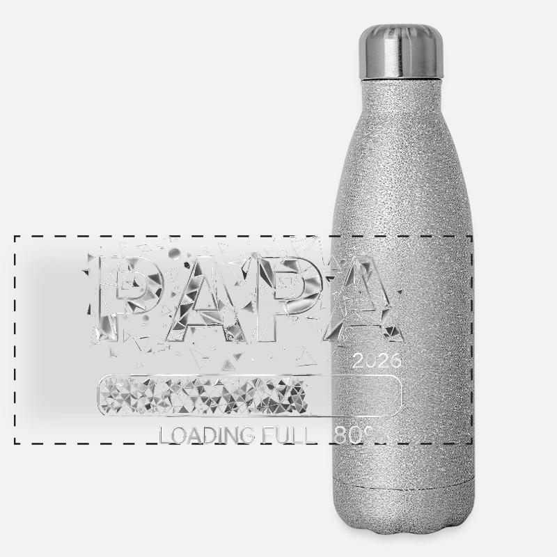 Papa 2026 Loading Werdender Papa Geschenk Panorama Glitzer Isolierflasche 500 ml