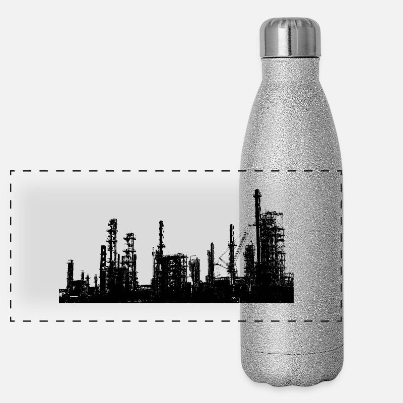 Öl Raffinerie Industrie Panorama Glitzer Isolierflasche 500 ml
