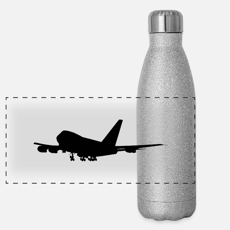 747 JUMBO JET. Panorama Glitzer Isolierflasche 500 ml