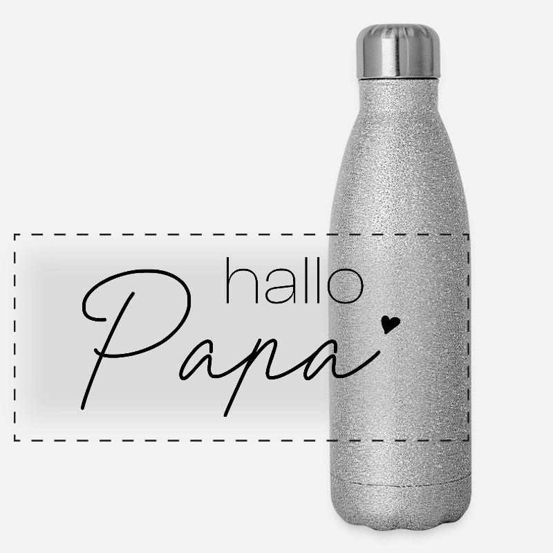 Hello Dad - Panoramic Glitter Thermal Bottle 500 ml - silver glitter