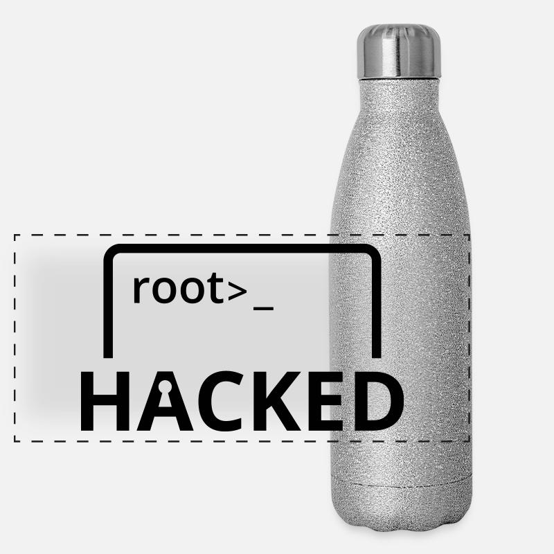 Hacked hacker computer scientist computer programmer Panoramic Glitter Thermal Bottle 500 ml