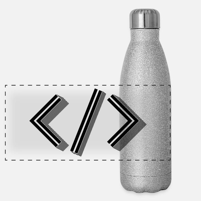 Retro Bracket's - Full Stack Developer HTML XML Panorama Glitzer Isolierflasche 500 ml