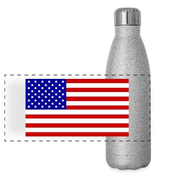 USA - Panorama Glitzer Isolierflasche 500 ml - Silber Glitzer - Vorne