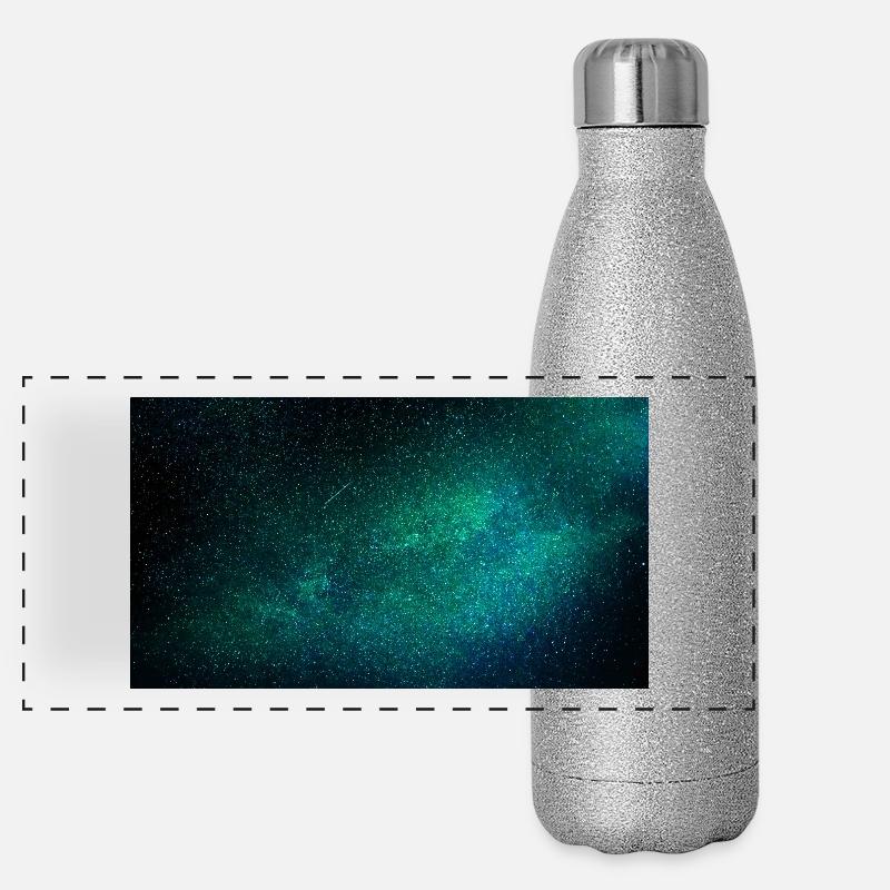 Starry sky turquoise Panoramic Glitter Thermal Bottle 500 ml