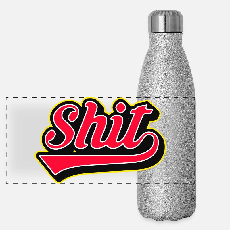 Shit Word Script Logo Panorama Glitzer Isolierflasche 500 ml