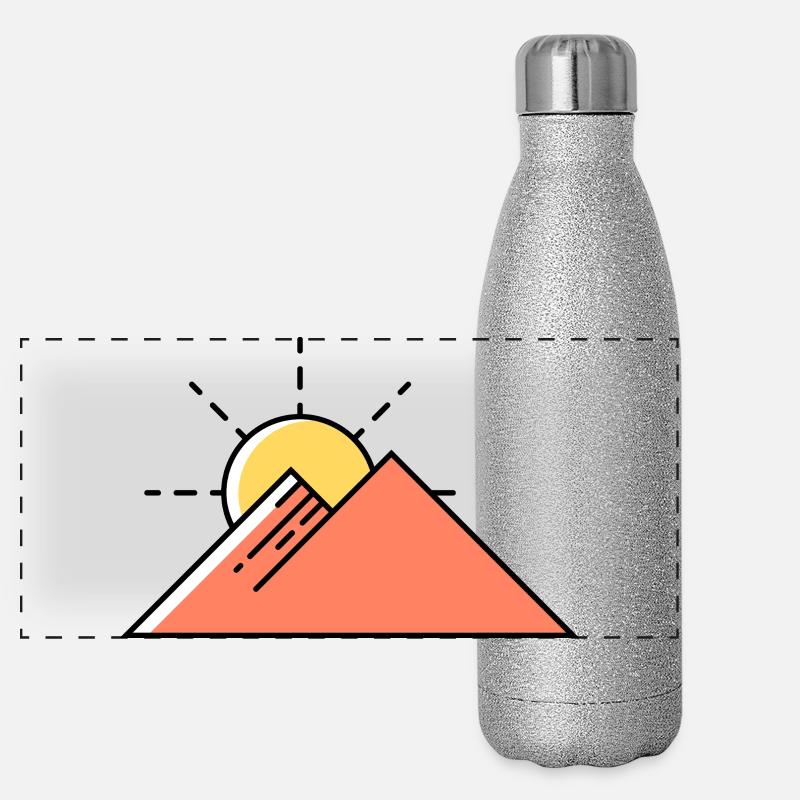 Mountains Sun Nature Panoramic Glitter Thermal Bottle 500 ml