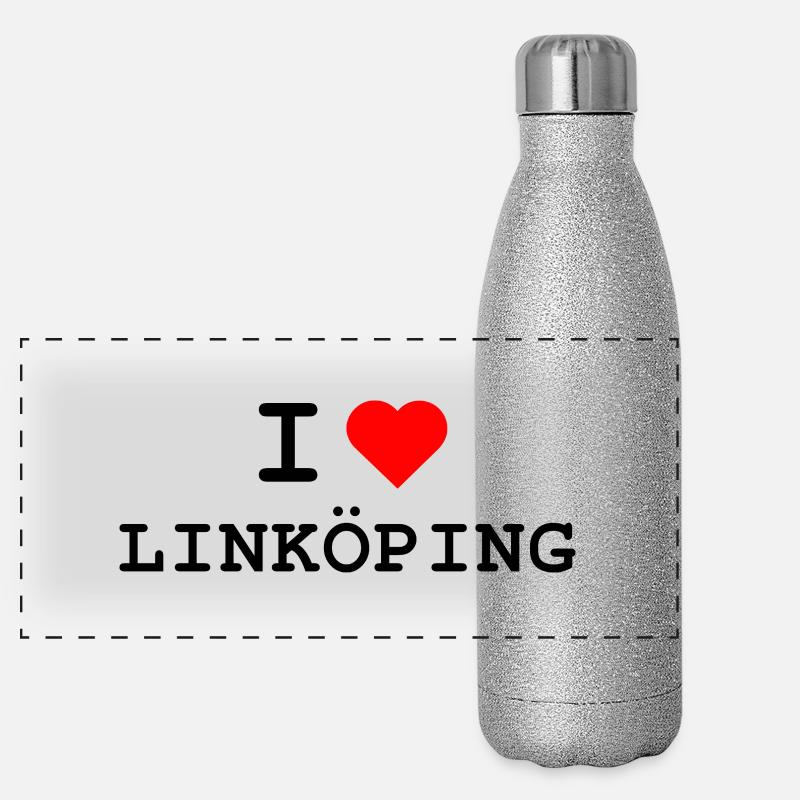 J’adore Linköping - Ich liebe Linköping Gourde isotherme panoramique pailletée 500 ml