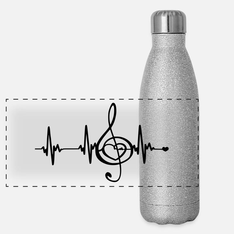 Fréquence cardiaque Musique Gourde isotherme panoramique pailletée 500 ml